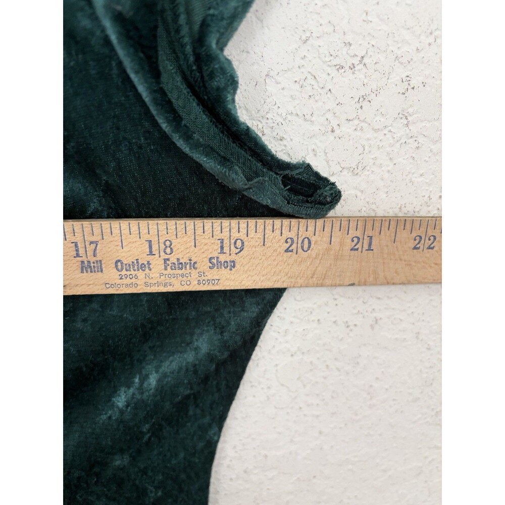Vintage Women’s size 10 Green Velvet Midi Dress Y2K Witchy Goth Renaissance - Picture 6 of 6
